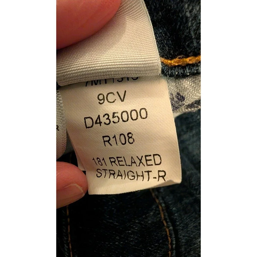 Lucky Brand 181 Relaxed Straight Jeans Mens 44 x 32 Medium Wash Denim Stretch
